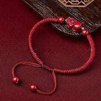 Thumbnail for Purple Cinnabar Pixiu WEALTH Rope Bracelet