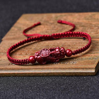 Thumbnail for Hand Carved Purple Cinnabar FENG SHUI PIXIU Wealth Attracting Bracelet- 2 Styles