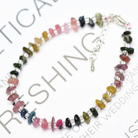 Thumbnail for Natural Rainbow Tourmaline & Clear Quartz 'HARMONY' Bracelet