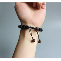 Thumbnail for Natural Dark Sandal Wood With Tibetan Mantra Buddhism Amulet Bracelet