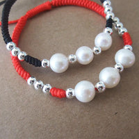 Thumbnail for Sterling Silver Bead & Freshwater Pearl CALMING Rope Bracelet