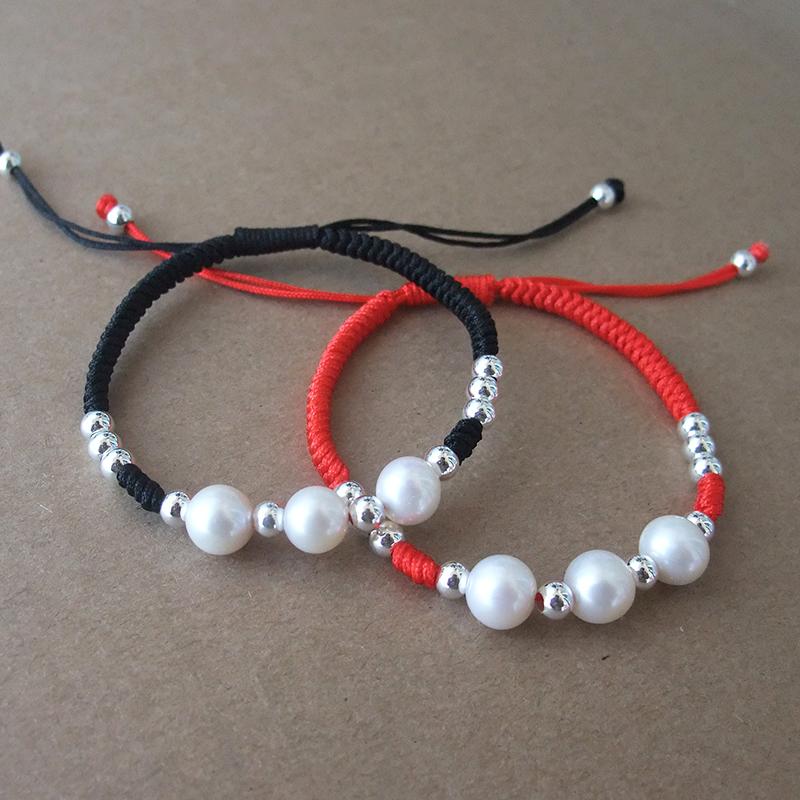 Sterling Silver Bead & Freshwater Pearl CALMING Rope Bracelet