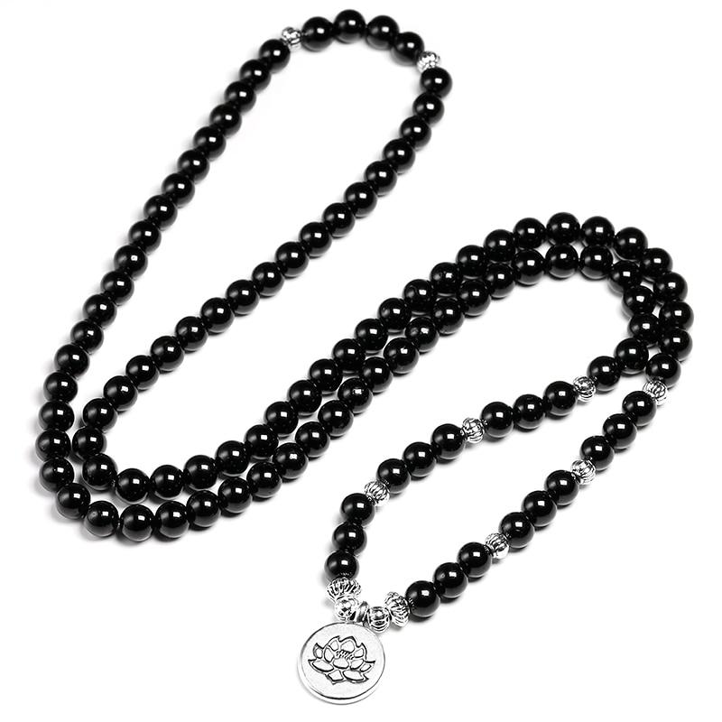 Premium AAA  Black 6mm Tourmaline Mala Bracelet-Choose your charm!