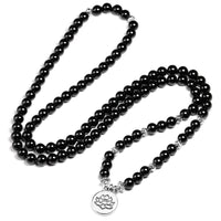 Thumbnail for Premium AAA  Black 6mm Tourmaline Mala Bracelet-Choose your charm!