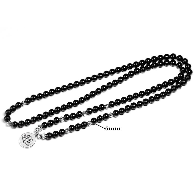 Premium AAA  Black 6mm Tourmaline Mala Bracelet-Choose your charm!