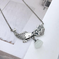 Thumbnail for THAI SILVER Koi Carp & Lotus 'HARMONY' Necklace