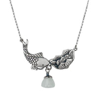 Thumbnail for THAI SILVER Koi Carp & Lotus 'HARMONY' Necklace