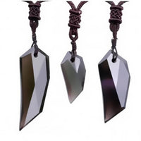 Thumbnail for Natural Ice Obsidian Wolf Tooth Amulet Necklace For Men & Women