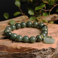 Thumbnail for Premium Quality Burmese Jade & Pixiu ' ATTRACT ABUNDANCE' Bracelet