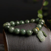 Thumbnail for Premium Quality Burmese Jade & Pixiu ' ATTRACT ABUNDANCE' Bracelet