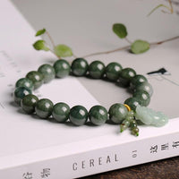 Thumbnail for Premium Quality Burmese Jade & Pixiu ' ATTRACT ABUNDANCE' Bracelet