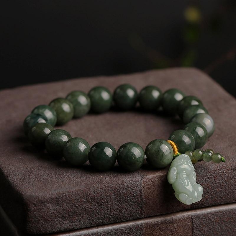 Premium Quality Burmese Jade & Pixiu ' ATTRACT ABUNDANCE' Bracelet