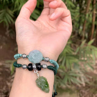 Thumbnail for Natural Rose Myanmar Jade Rope Bracelet