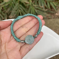 Thumbnail for Natural Rose Myanmar Jade Rope Bracelet