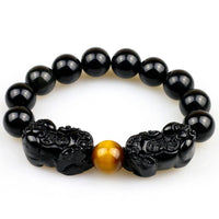 Thumbnail for DOUBLE ATTRACTION Pixiu & Natural Obsidian with Tiger eye Bead Bracelet