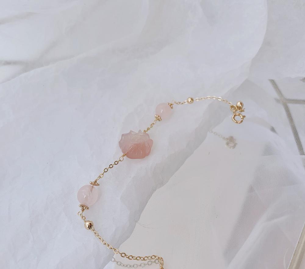 Darling 14K Gold & Rose Quartz 'TRANQUILITY' Bracelet