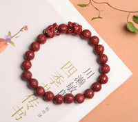 Thumbnail for Purple Cinnabar Double Tiger Head Bracelet