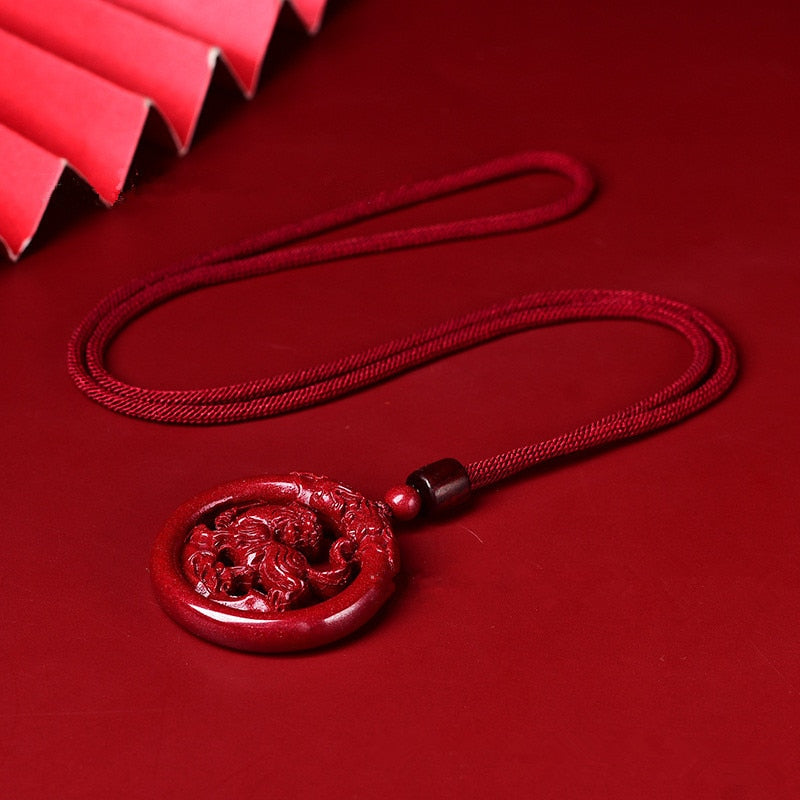 Purple Cinnabar Year of the Tiger Necklace