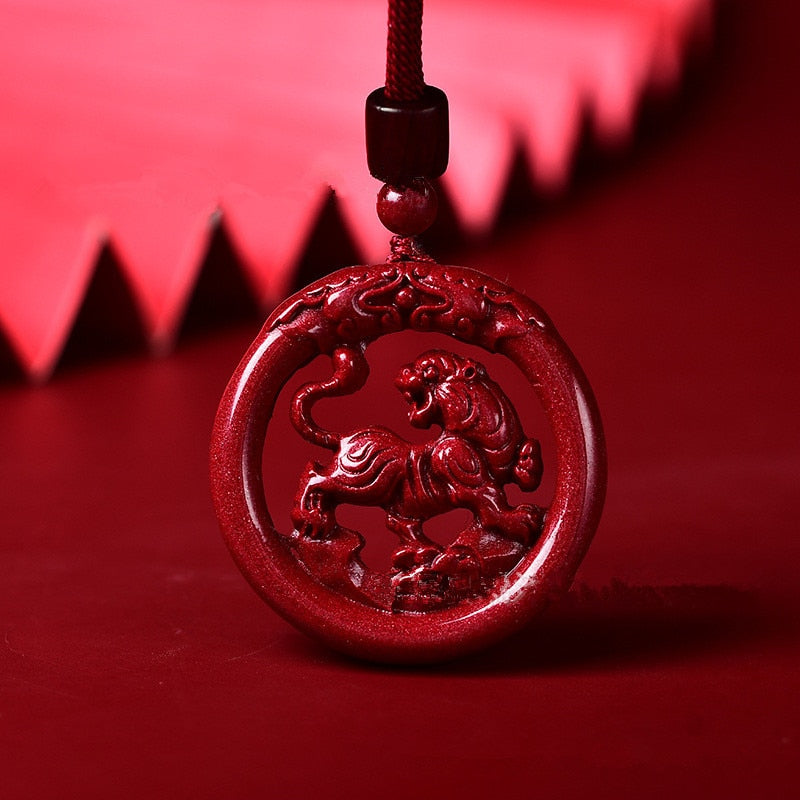 Purple Cinnabar Year of the Tiger Necklace