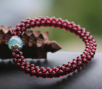 Thumbnail for Genuine Garnet & Amazonite Stone COURAGE & HOPE Bracelet