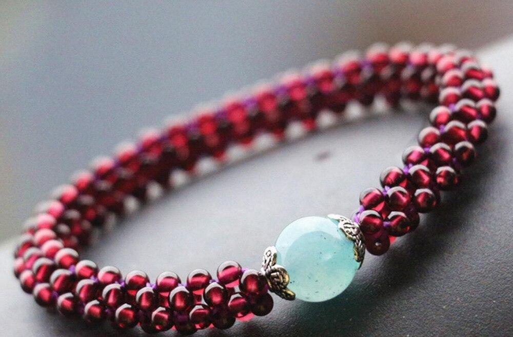 Genuine Garnet & Amazonite Stone COURAGE & HOPE Bracelet