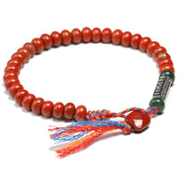 Thumbnail for Tibetan Buddhist OM Mantra & Natural Red Jasper Stone 'MOJO'  VIBRANCY Bracelet