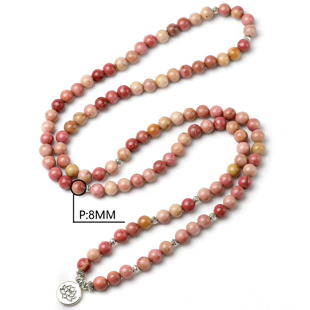 Natural Rhodochrosite Stone Mala