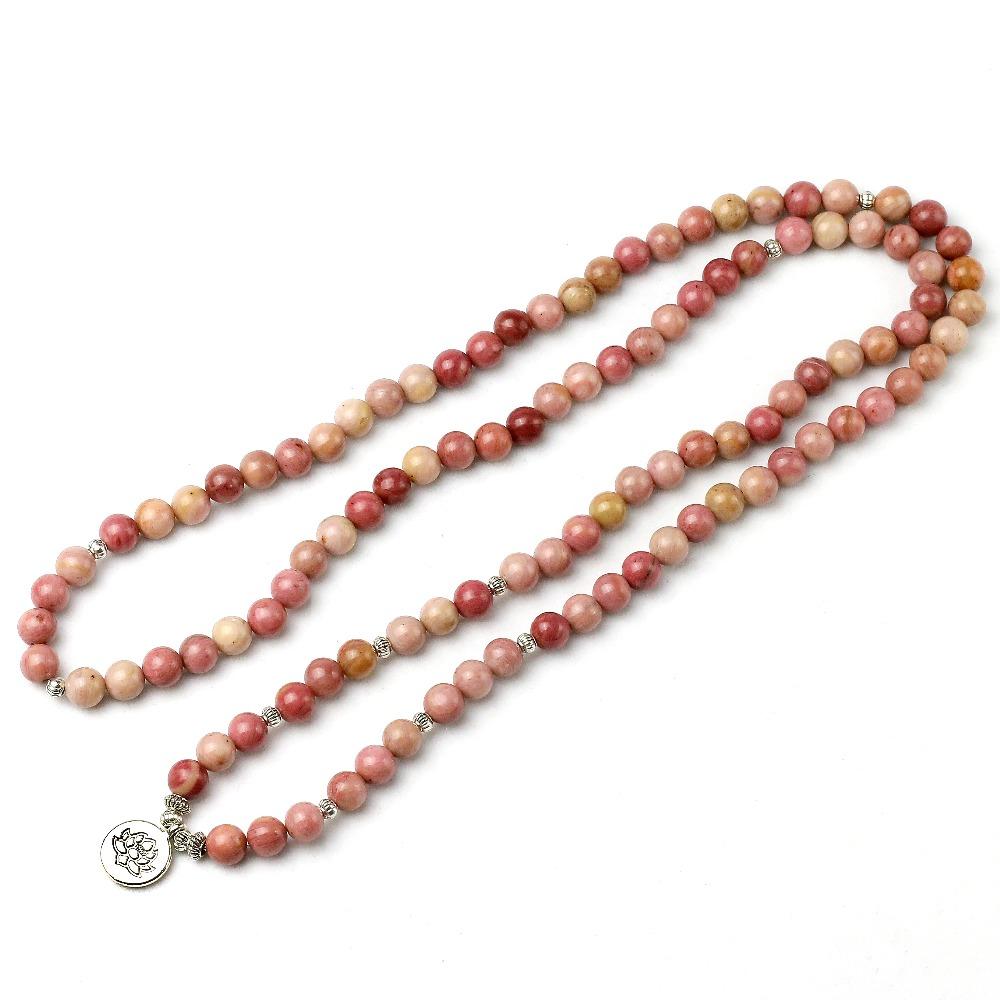 Natural Rhodochrosite Stone Mala