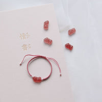 Thumbnail for Strawberry Quartz Stone FENG SHUI PIXIU for ABUNDANCE Bracelet