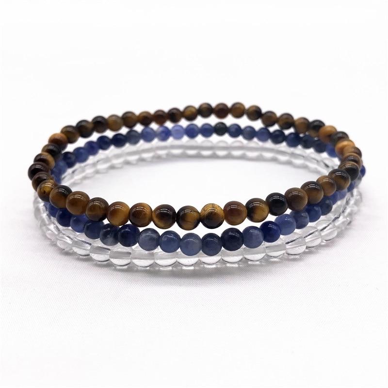 MEMORY, FOCUS & STUDY -Tiger Eye, Quartz & Sodalite- 3/pc  *MIGHTY MINIS*  Healing Energy Stone Bracelets