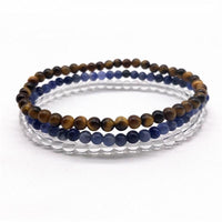 Thumbnail for MEMORY, FOCUS & STUDY -Tiger Eye, Quartz & Sodalite- 3/pc  *MIGHTY MINIS*  Healing Energy Stone Bracelets