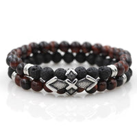 Thumbnail for Quality Stainless Steel & Natural Stone Dual Layer RESILIENCE Bracelet Set-5 Stone Combos