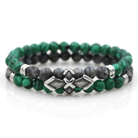 Thumbnail for Quality Stainless Steel & Natural Stone Dual Layer RESILIENCE Bracelet Set-5 Stone Combos