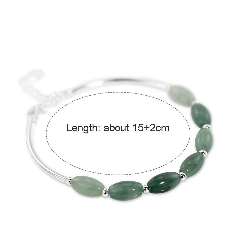 Sterling Silver & Natural Burmese Jadeite HEALING Bracelet