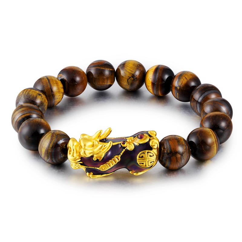 Tiger Eye Mens Thermochromic  PI XIU WEALTH Bracelet