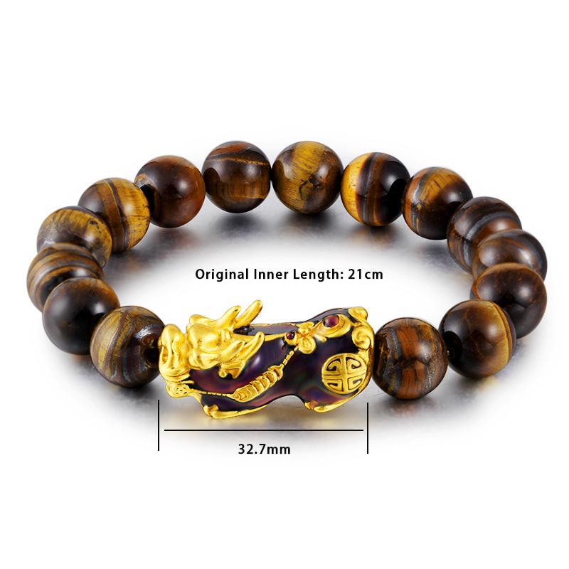 Tiger Eye Mens Thermochromic  PI XIU WEALTH Bracelet