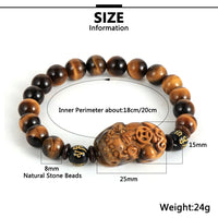 Thumbnail for Natural Tiger Eye Stone PIXIU Feng Shui Bracelet