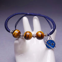 Thumbnail for Sterling Silver & Tiger Eye Stone RELEASE FEAR Red Rope Bracelet