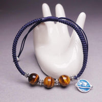 Thumbnail for Sterling Silver & Tiger Eye Stone RELEASE FEAR Red Rope Bracelet