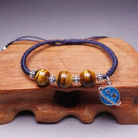 Thumbnail for Sterling Silver & Tiger Eye Stone RELEASE FEAR Red Rope Bracelet