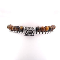 Thumbnail for Stainless Steel ,Natural Tiger Eye/Obsidian STONE & VIKING RUNE Men's Bracelet