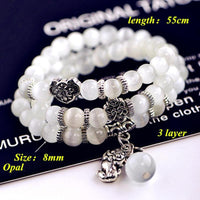 Thumbnail for Cat's Eye White Opal Stone Pi Xiu THIRD EYE Wealth Charm Bracelet