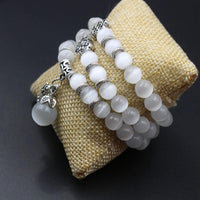 Thumbnail for Cat's Eye White Opal Stone Pi Xiu THIRD EYE Wealth Charm Bracelet