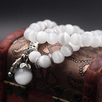 Thumbnail for Cat's Eye White Opal Stone Pi Xiu THIRD EYE Wealth Charm Bracelet