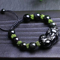 Thumbnail for Natural Rainbow Eye Obsidian Pixiu HOPE & PROTECTION Bracelet