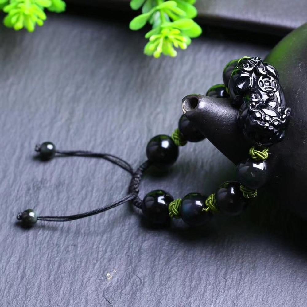 Natural Rainbow Eye Obsidian Pixiu HOPE & PROTECTION Bracelet