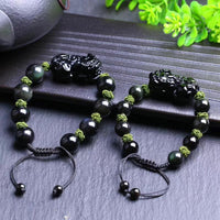 Thumbnail for Natural Rainbow Eye Obsidian Pixiu HOPE & PROTECTION Bracelet