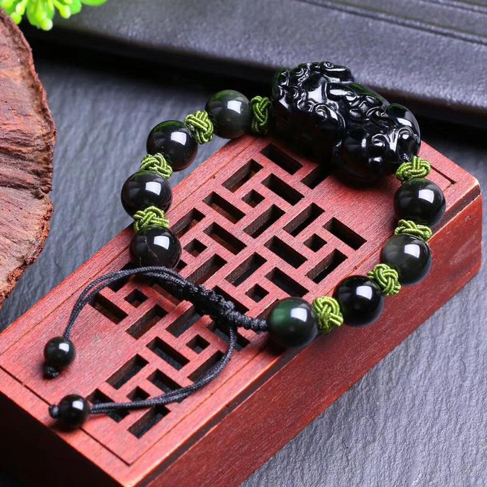 Natural Rainbow Eye Obsidian Pixiu HOPE & PROTECTION Bracelet