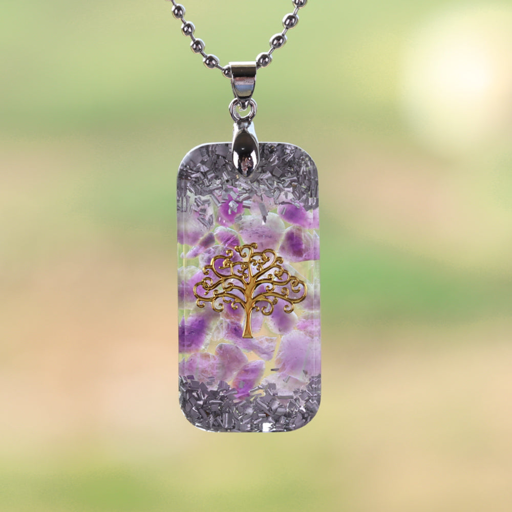 Natural Crystal Reiki Energy Life Of Tree Healing Orgonite Necklace YourSoulPlace.com