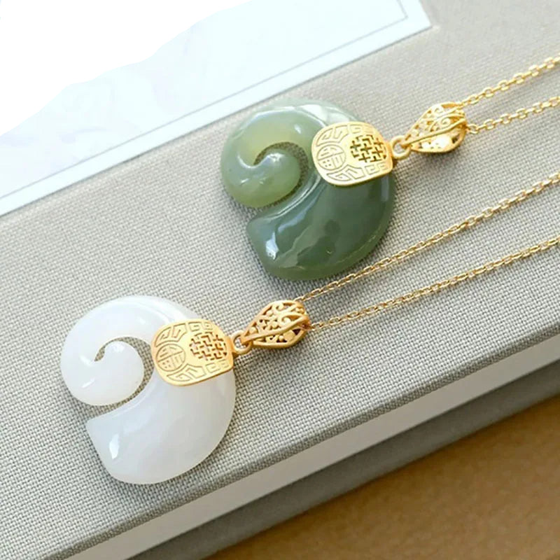 Natural Jade Elephant Necklace